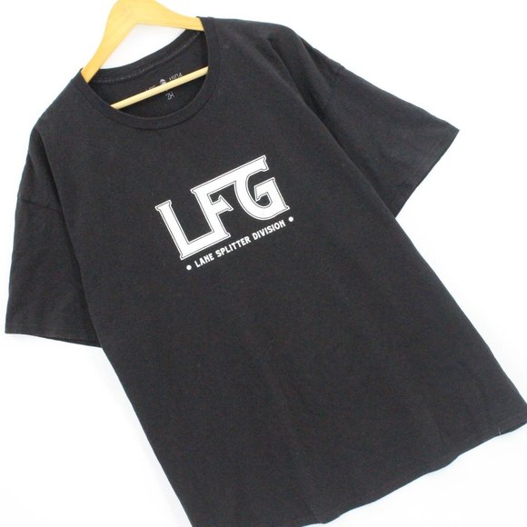 LFG T-shirt Men's Casual Black Short Sleeve Crewneck Motorcycle Graphic 2XL - Picture 3 of 9